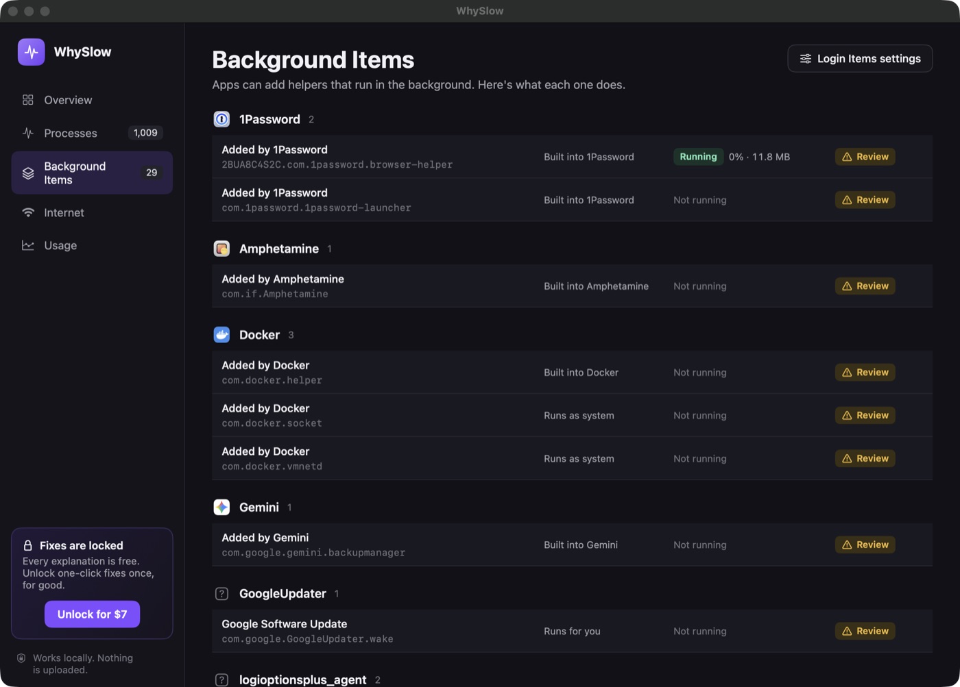 Background Items, demystified